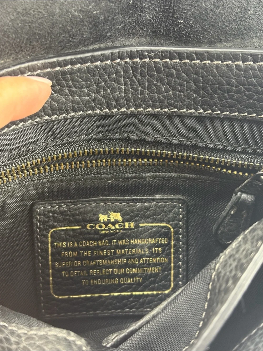 Black Coach SHADOW‎ crossbody in pebble leather